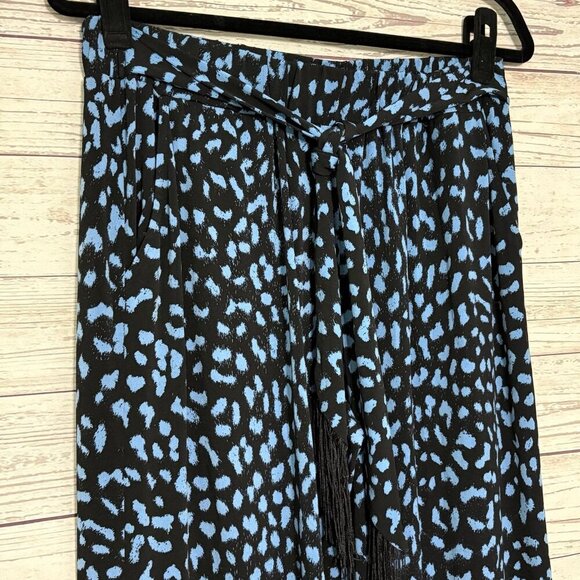 Michael Kors Wide Leg Black Blue Flowy Pants Medium - Picture 3 of 6